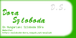 dora szloboda business card